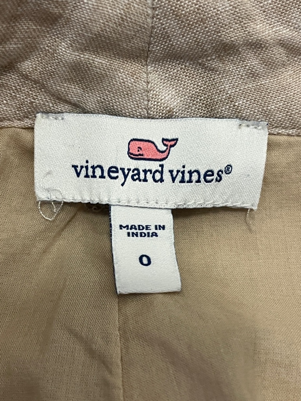 Vineyard Vines Beige High-Waist Paperbag Shorts with Belt - Picture 2 of 6